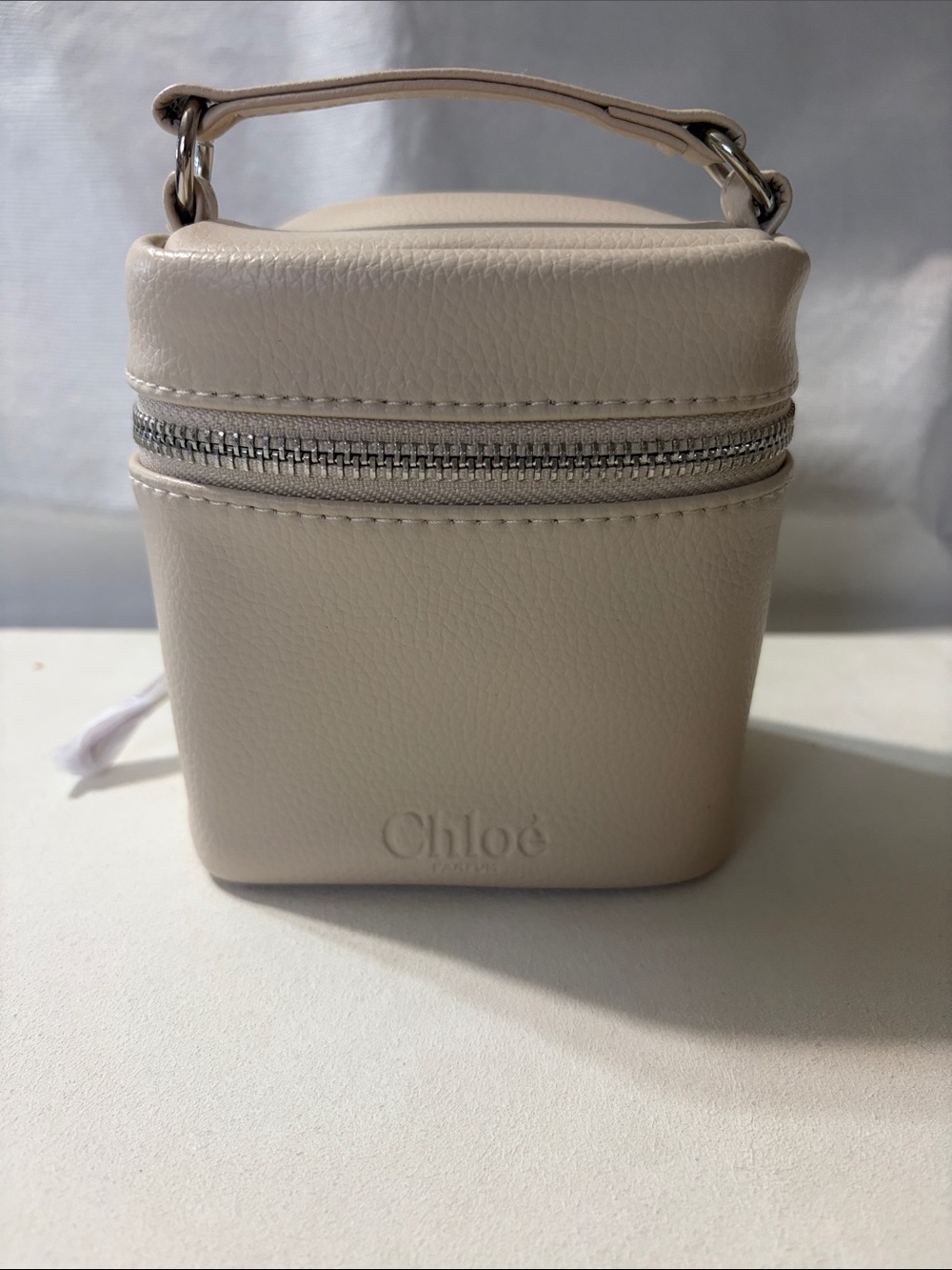 Chloe Cream Leather Mini Box Bag